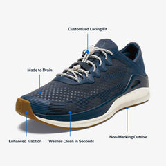 ‘Ahi Water Boat Shoes - Mood Indigo / Coastal Blue