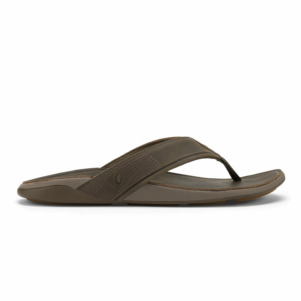 Tuahine Men's Waterproof Leather Beach Sandals - Canteen