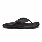 Mekila Men's Full-Grain Leather Beach Sandals - Black