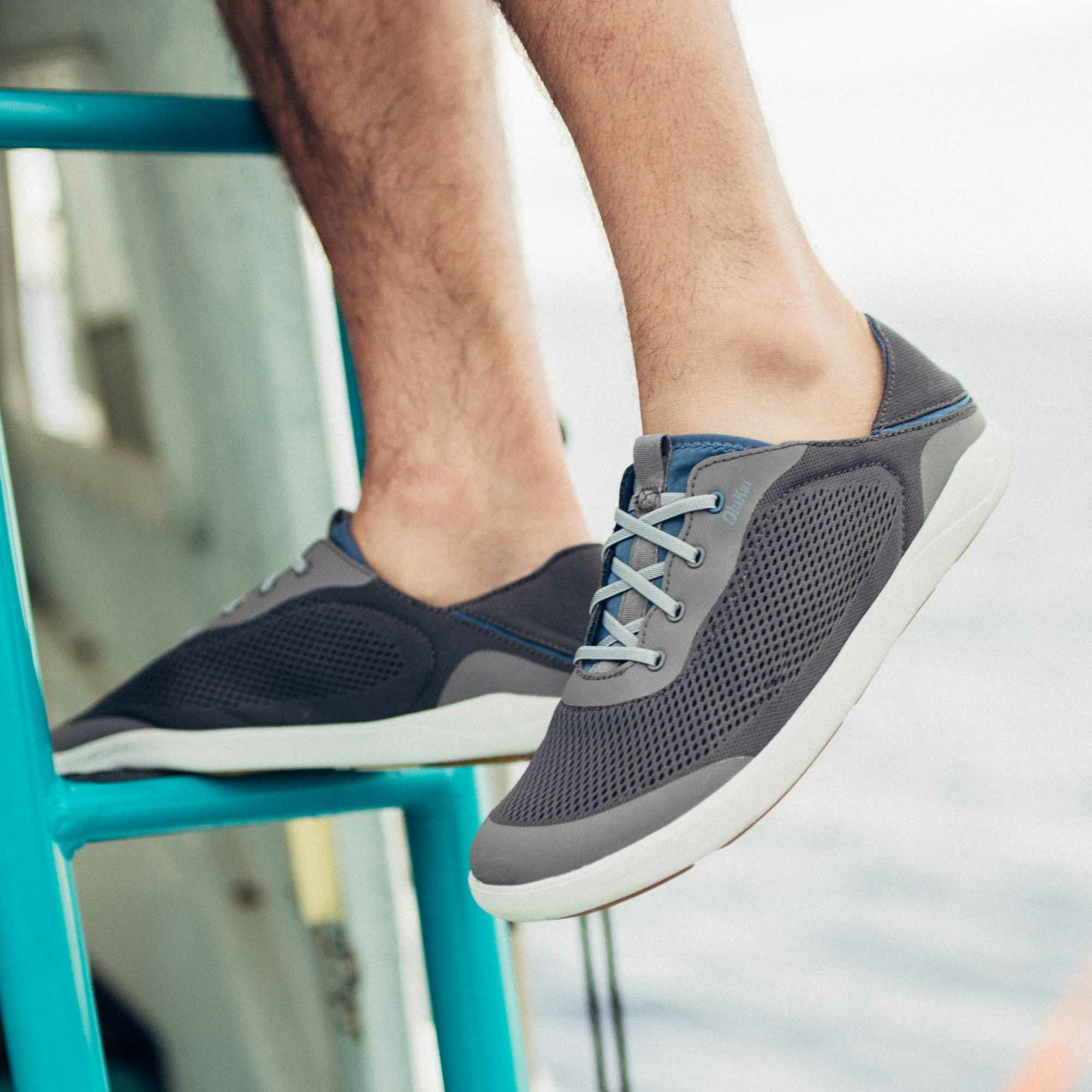 Moku Pae Men's Boat Shoes - Pavement / Vintage Blue