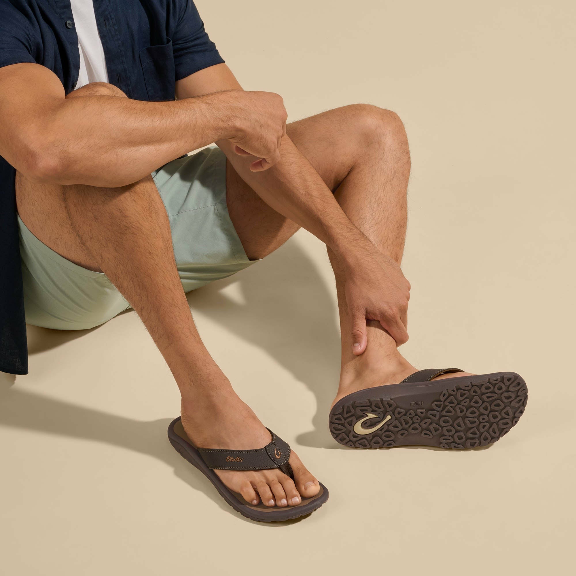 ‘Ohana Men's Beach Sandals - Dark Java / Ray