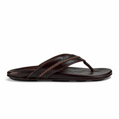 Mea Ola Men's Leather Beach Sandals - Dark Java