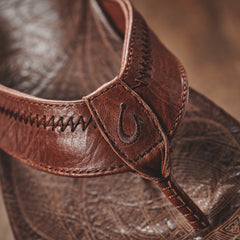 Hiapo - Rum / Dark Wood Leather Beach Sandals