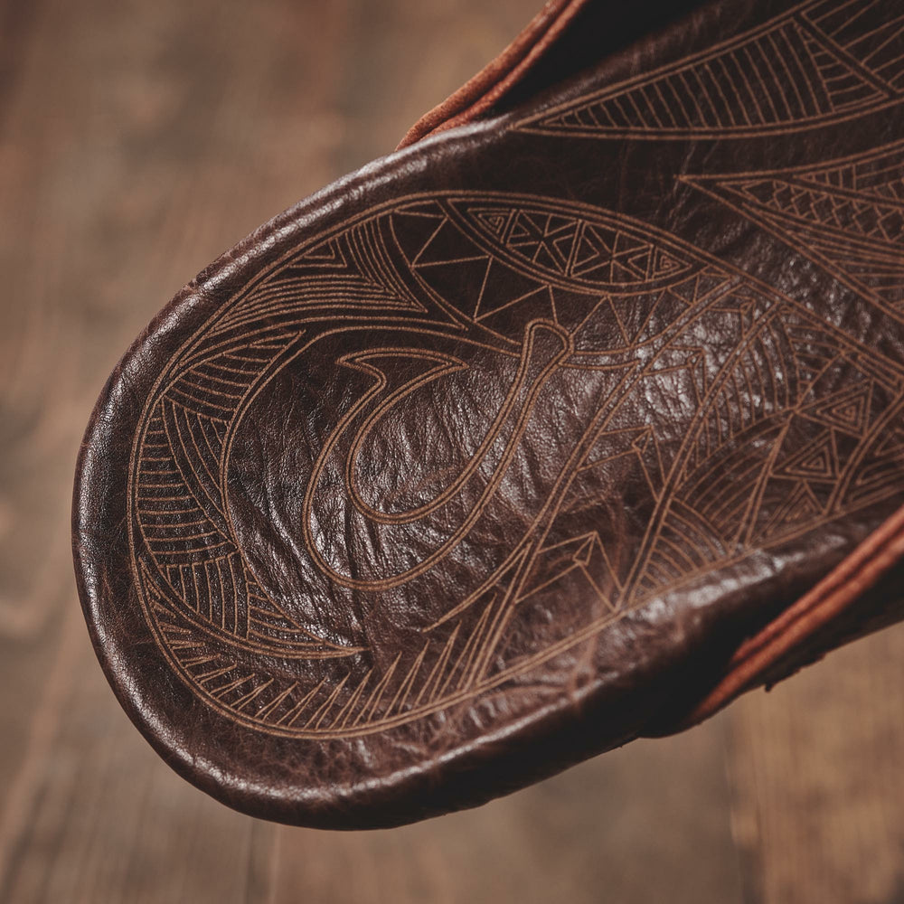 Hiapo - Rum / Dark Wood Leather Beach Sandals