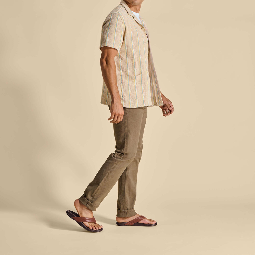 Hiapo - Rum / Dark Wood Leather Beach Sandals
