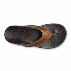 Mea Ola Men's Leather Sandals - Tan / Dark Java
