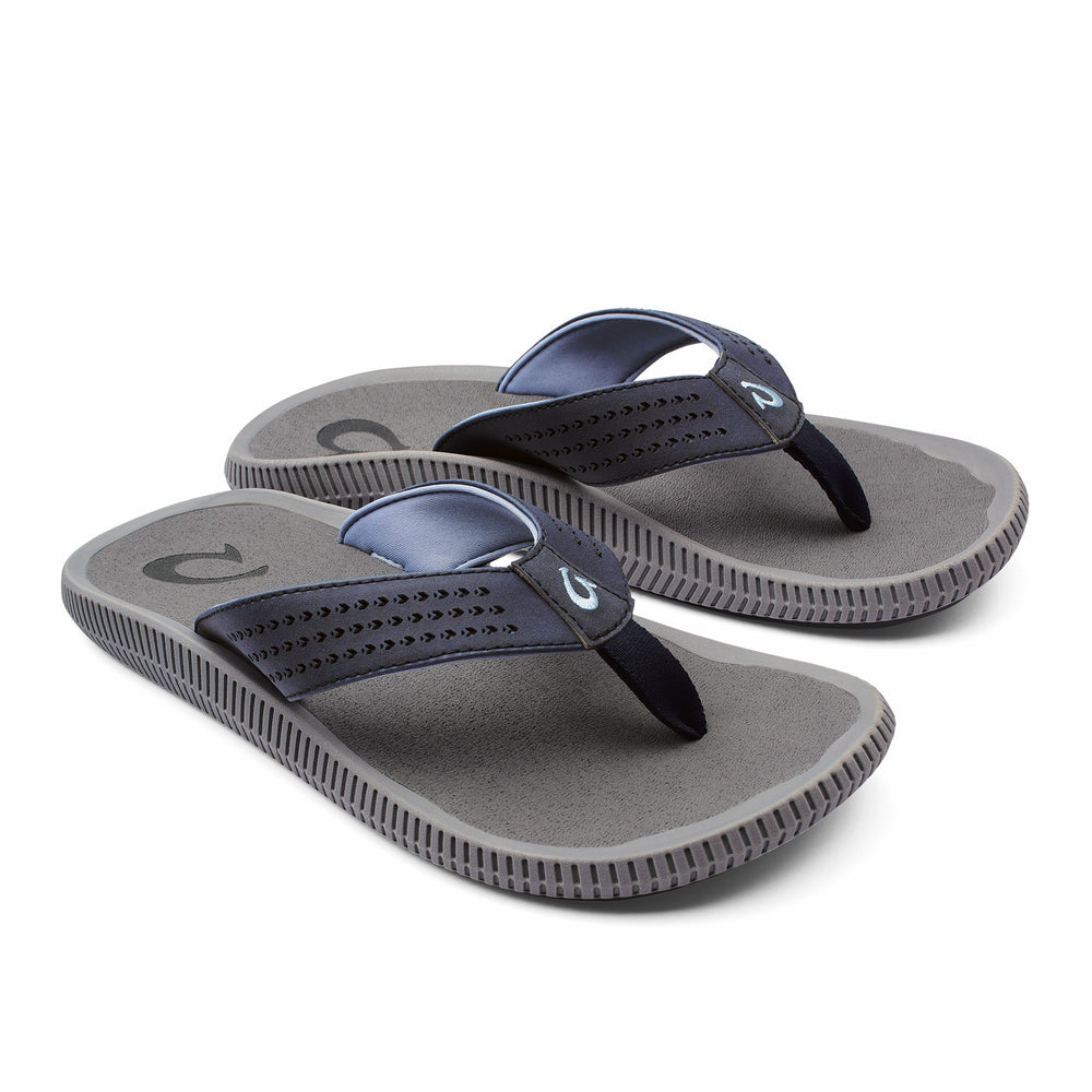 Ulele Men's Beach Sandals - Blue Depth / Charcoal