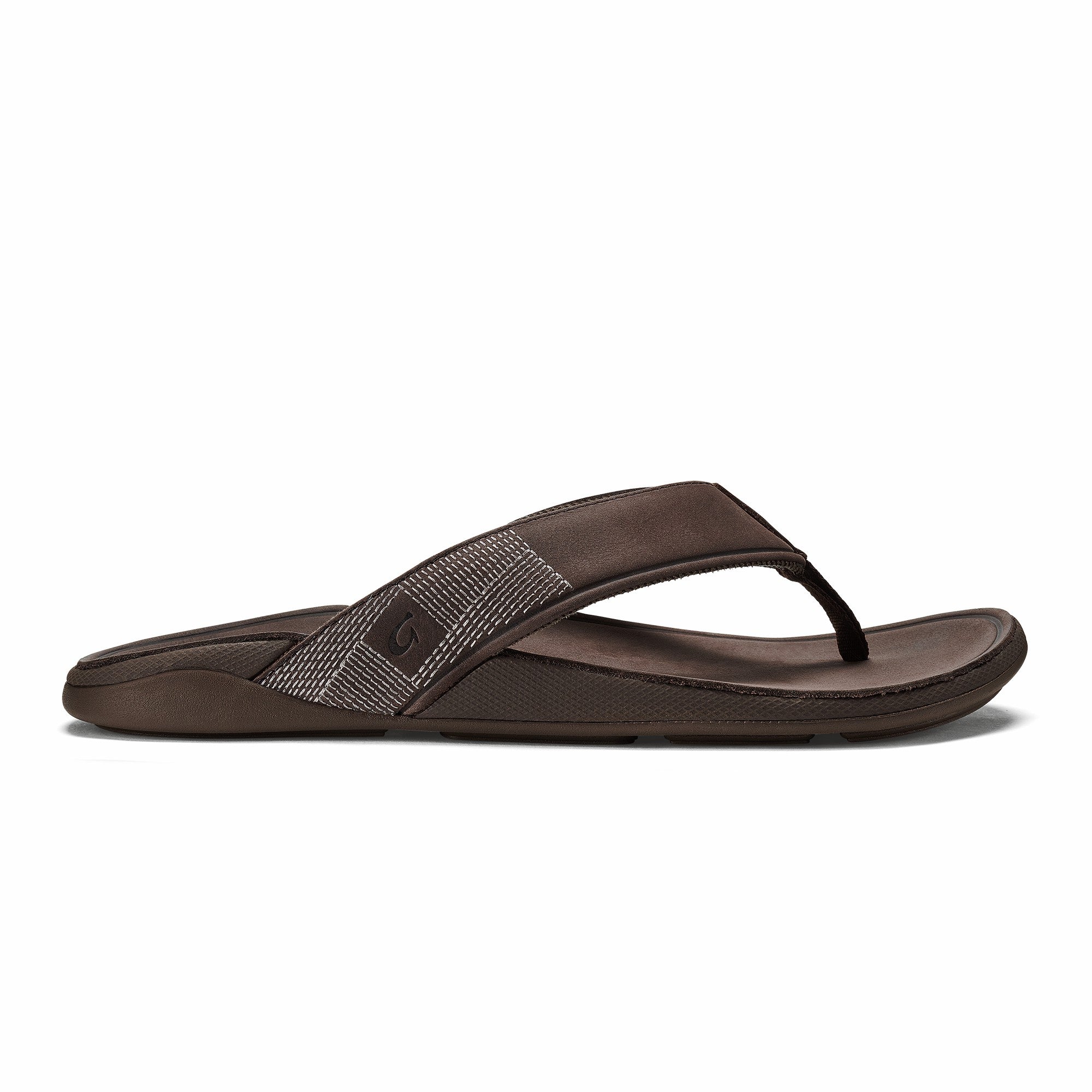 Tuahine Men's Waterproof Leather Beach Sandals - Dark Wood