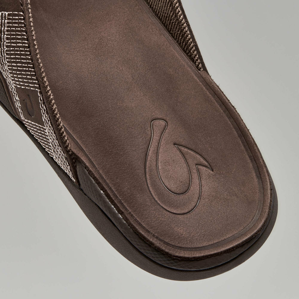 Tuahine Men's Waterproof Leather Beach Sandals - Dark Wood