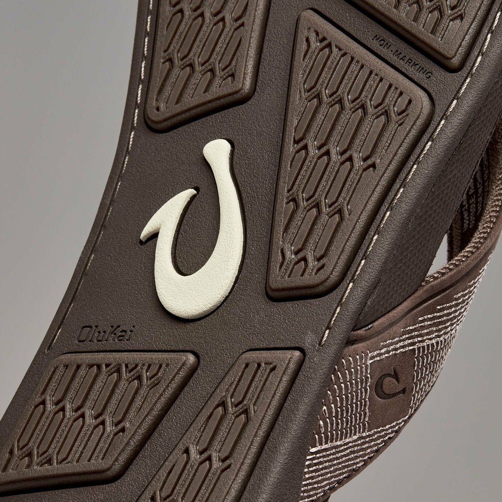 Tuahine Men's Waterproof Leather Beach Sandals - Dark Wood