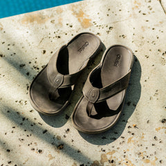 Tuahine Men's Waterproof Leather Beach Sandals - Canteen