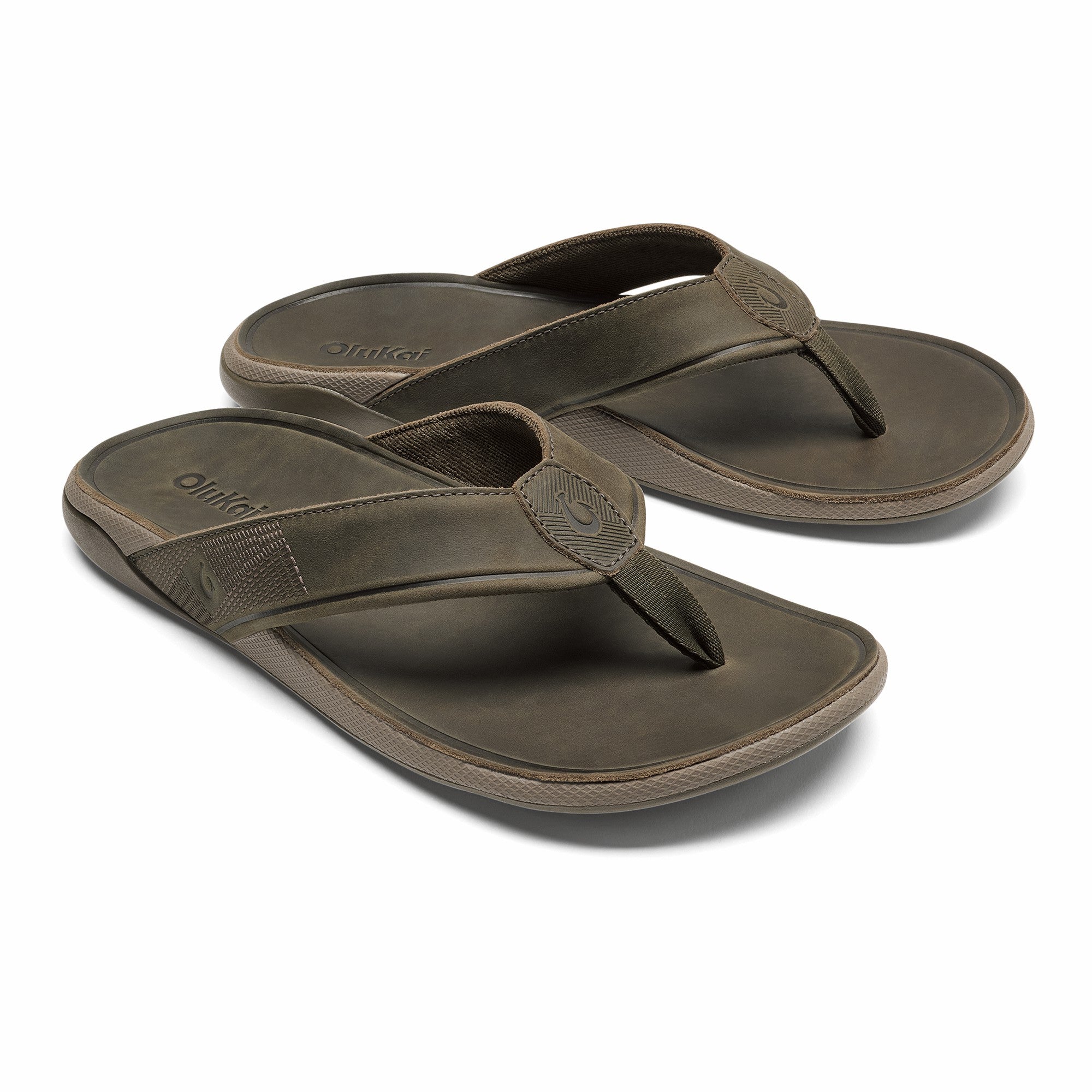 Tuahine Men's Waterproof Leather Beach Sandals - Canteen