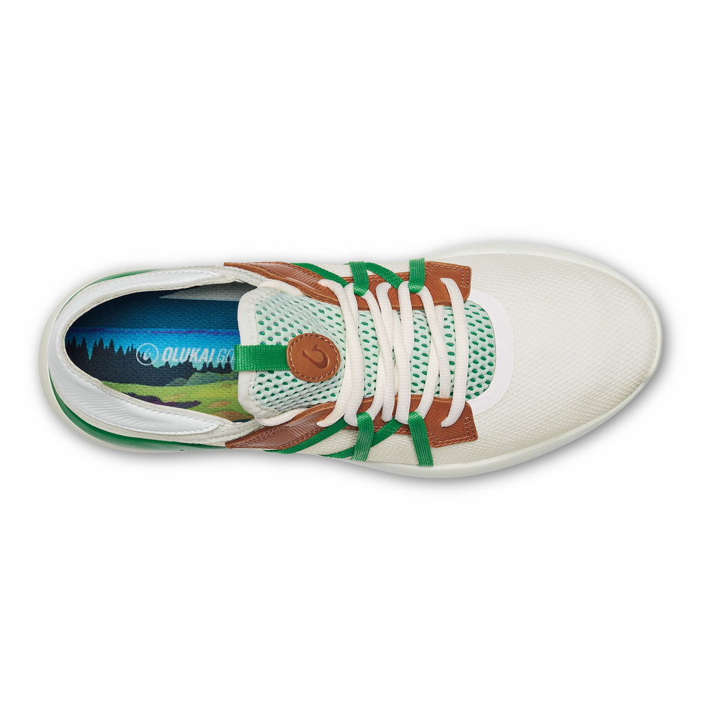 Manele Breathable Golf Shoes - White / Bamboo