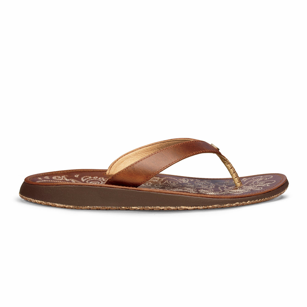 Paniolo Leather Beach Flip Flops - Natural