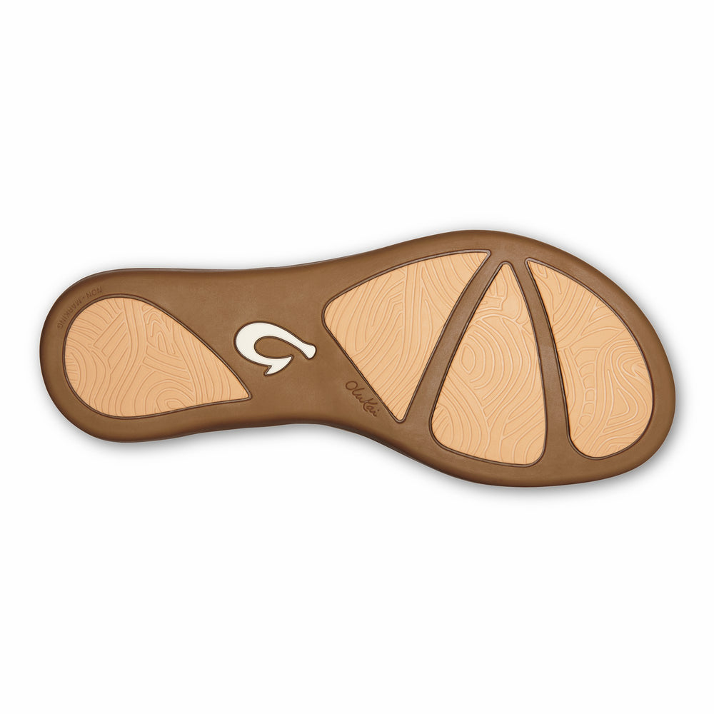 Honu Leather Sandals - Bright White / Golden Sand