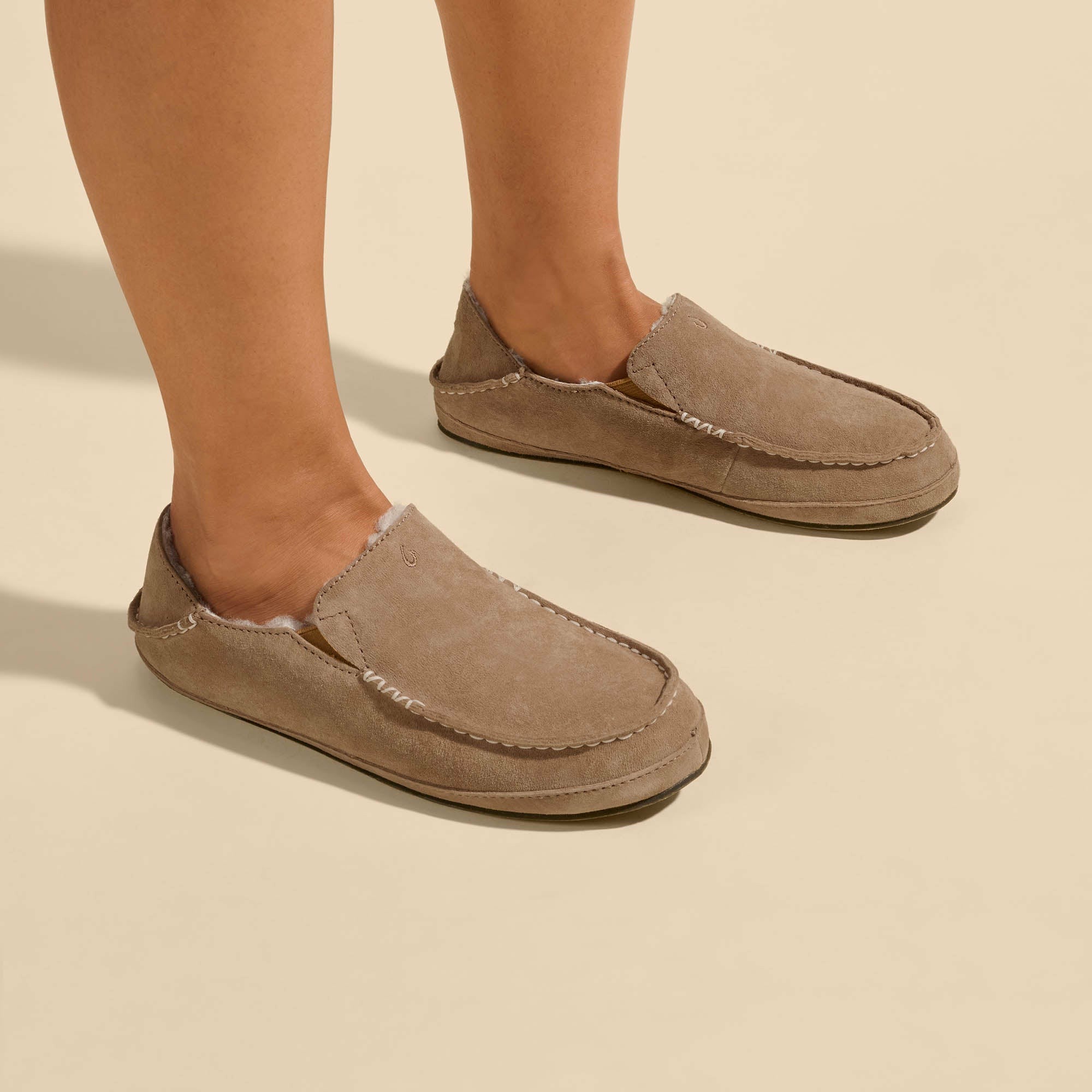 Nohea Women's Leather Slippers - Tan